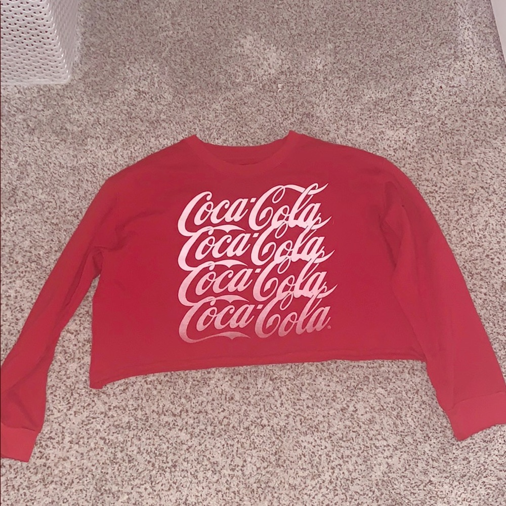 Red cropped medium coca-cola sweatshirt